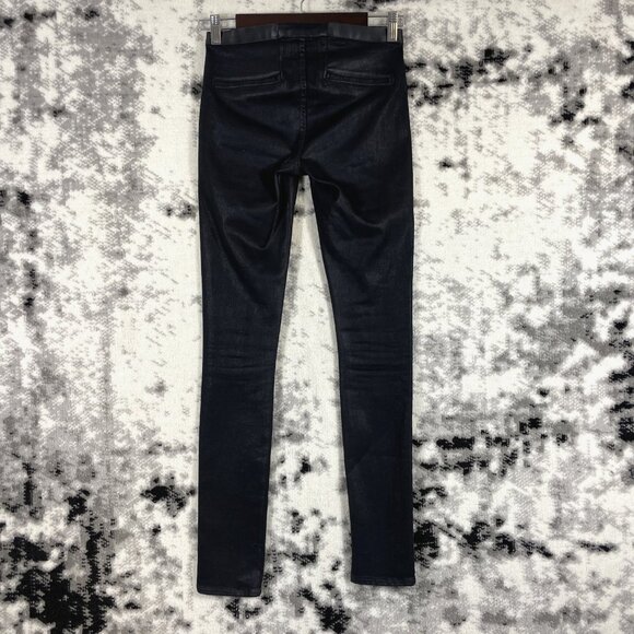 Helmut‎ Lang Jeans Womens Size 25 Black Skinny Pull On Jegging Stretch Low Rise - Picture 2 of 13